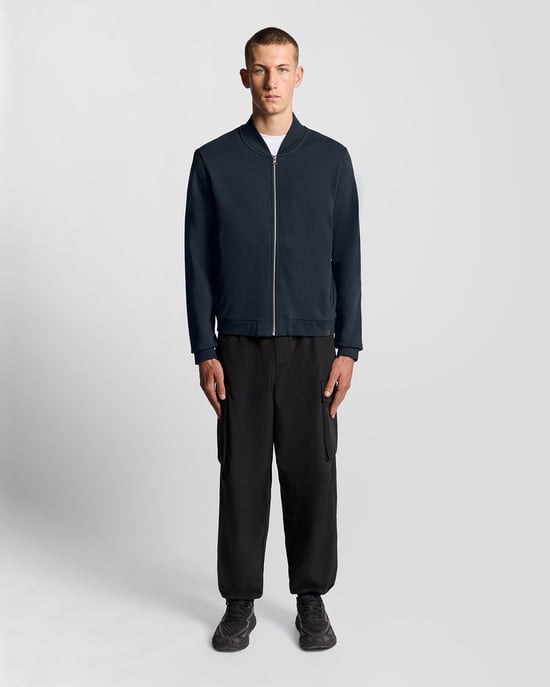 Lyle & Scott Half Raglan Mouw Jersey Bomber - Marineblauw - Image 2