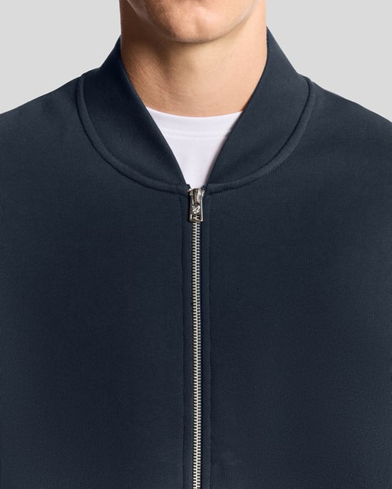 Lyle & Scott Half Raglan Mouw Jersey Bomber - Marineblauw - Image 3