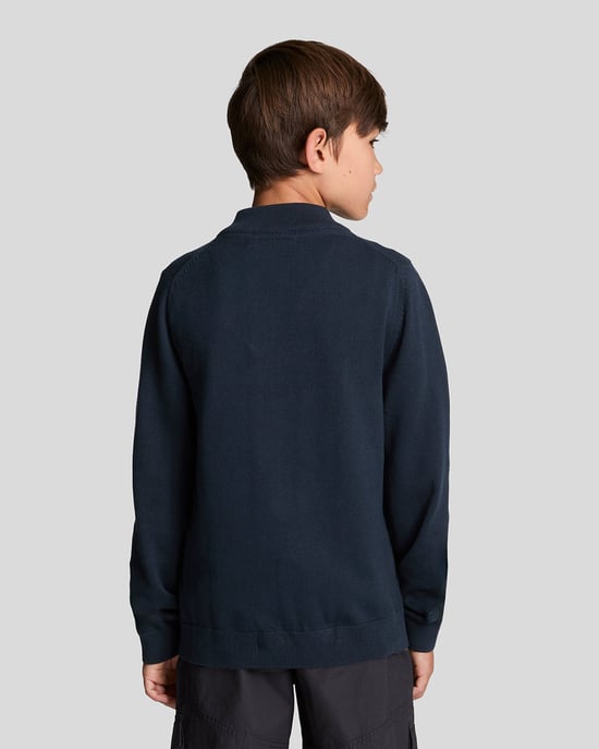 Lyle & Scott Jongens 1/4 Rits Trui - Marineblauw - Image 3