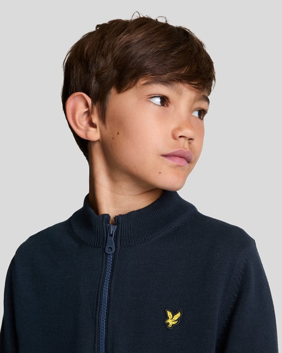 Lyle & Scott Jongens 1/4 Rits Trui - Marineblauw - Image 4