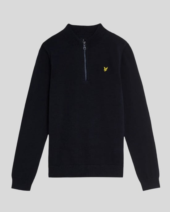 Lyle & Scott Jongens 1/4 Rits Trui - Marineblauw - Image 5