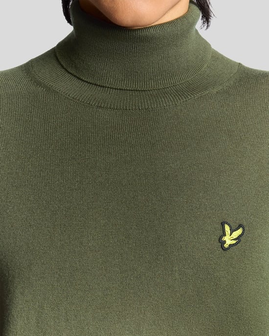 Lyle & Scott Katoenen Merinowollen Coltrui - Groen - Image 3