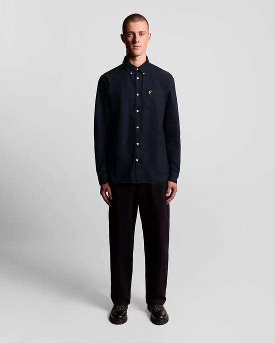 Lyle & Scott donker marineblauw shirt met lange mouwen - Image 2
