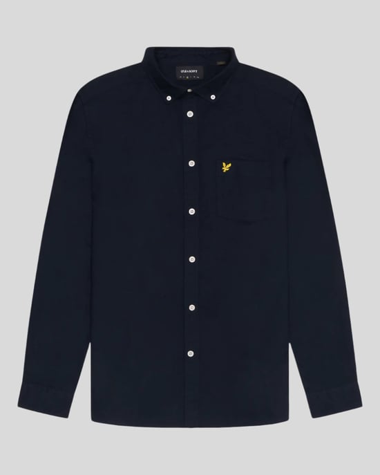 Lyle & Scott donker marineblauw shirt met lange mouwen - Image 5