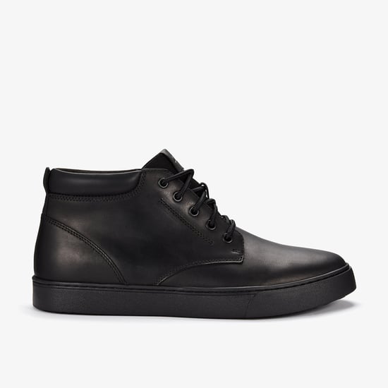 Lockton Mid Zwarte Leren Boots - Image 1