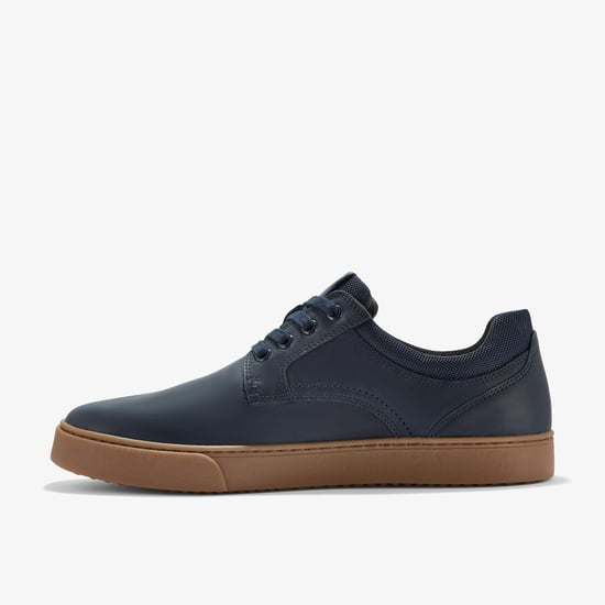 Lockton Das Navy Olie Leer Sneakers - Image 2