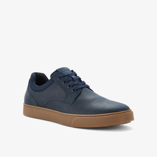 Lockton Das Navy Olie Leer Sneakers - Image 4