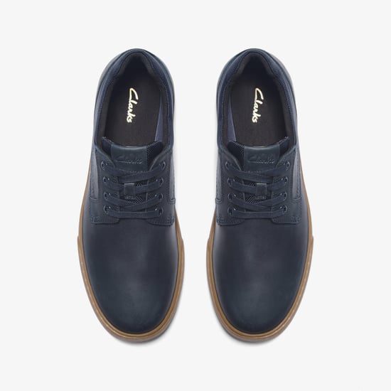 Lockton Das Navy Olie Leer Sneakers - Image 6