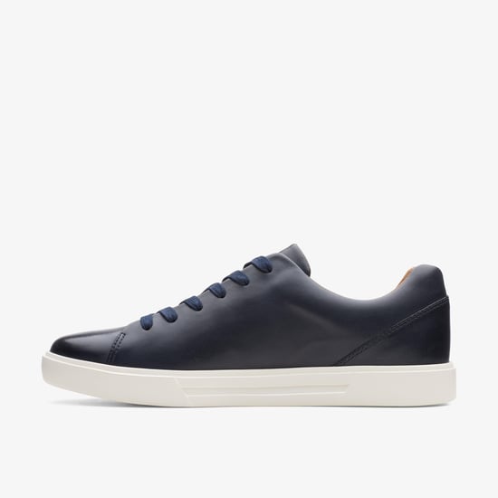 Un Costa Kant Marineblauwe Leren Sneakers - Image 2