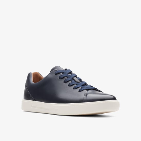 Un Costa Kant Marineblauwe Leren Sneakers - Image 3