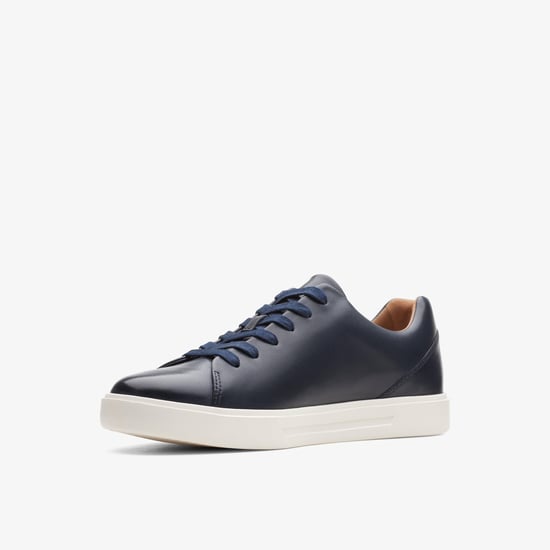 Un Costa Kant Marineblauwe Leren Sneakers - Image 4