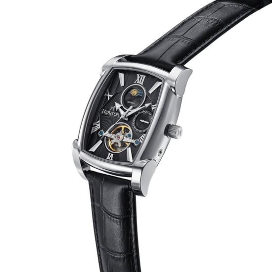 Heritor Automatic Valentin leren band horloge met datum - Image 3