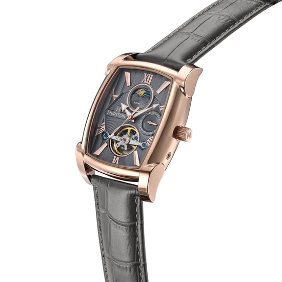 Heritor Automatic Valentin leren band horloge met datum - Image 3