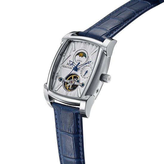 Heritor Automatic Valentin leren band horloge met datum - Image 3