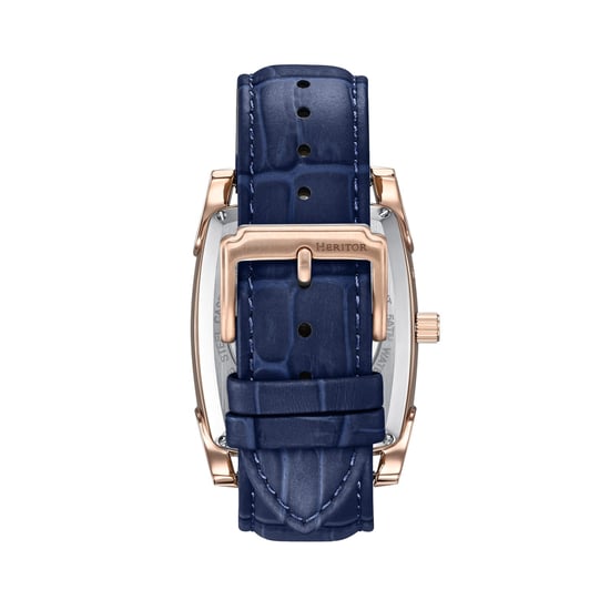 Heritor Automatic Valentin leren band horloge met datum - Image 2