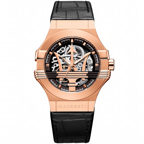 Maserati R8821108025 Automatische Skeleton Wijzerplaat Herenhorloge in Roségoud en Zwart - Image 1