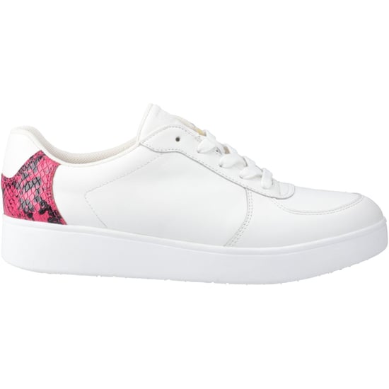 Fitflop Rally Slangenprint-Backtab Leren Dames Urban Wit/Wilde Framboos Sneakers - Image 5