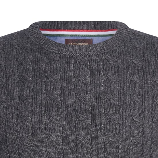 Cappuccino Italia Sweaters Cable Pullover Antraciet Grijs - Image 2