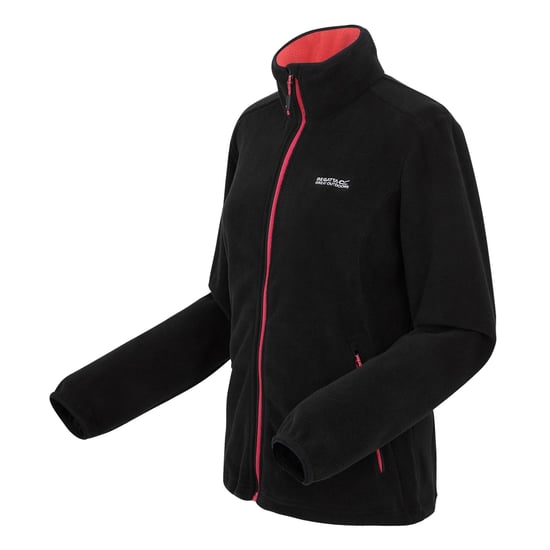Regatta Dames/Dames Floreo IV Full Zip Fleece Jas (Zwart/Perzikbloei) - Image 3
