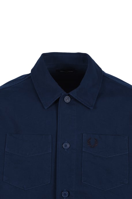 Fred Perry Twill Overshirt Tennis Blue - Image 2