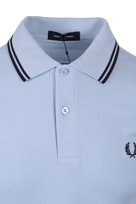 Fred Perry Twin Tipped Polo Shirt Light Smoke/Navy - Image 2
