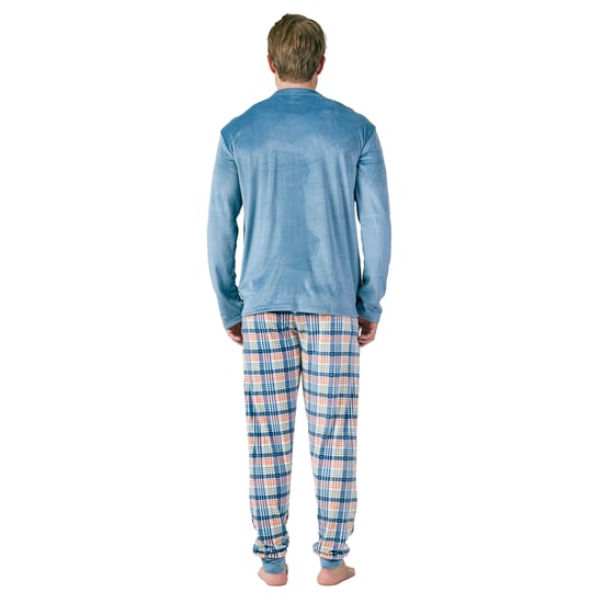 Fluwelen herenpyjama met lange mouwen en ronde hals MU3 - Image 3
