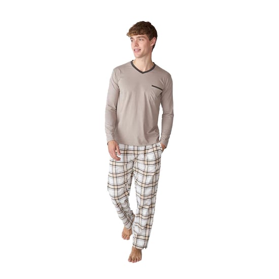 JJB18 Katoenen pyjama met lange mouwen voor heren - Image 1