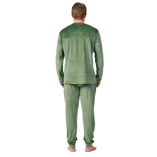 Fluwelen herenpyjama met lange mouwen en ronde hals MU3 - Image 3