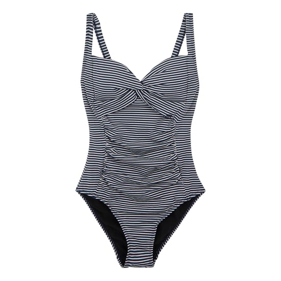 Regatta Dames/Dames Stripe Seersucker Tummy Control One Piece Zwempak (Marine / Wit) - Image 1