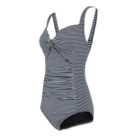 Regatta Dames/Dames Stripe Seersucker Tummy Control One Piece Zwempak (Marine / Wit) - Image 3