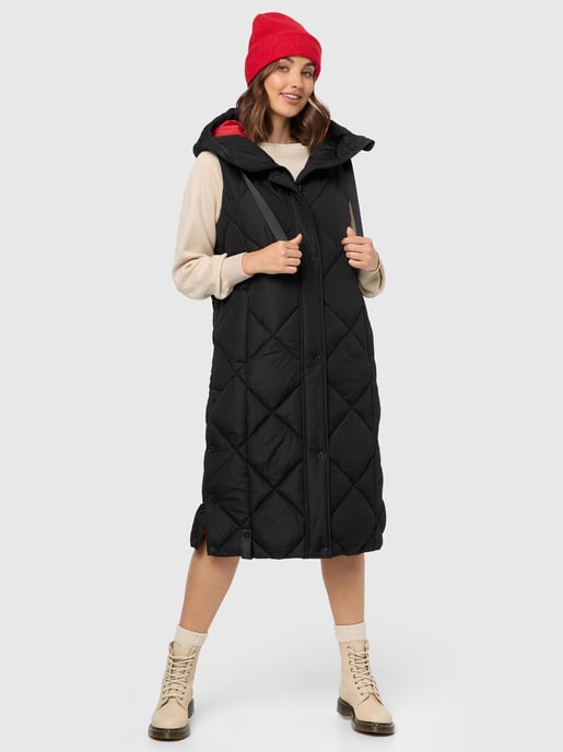 Navahoo lange dames bodywarmer Schnuckel – Modern & Met Capuchon - Image 6