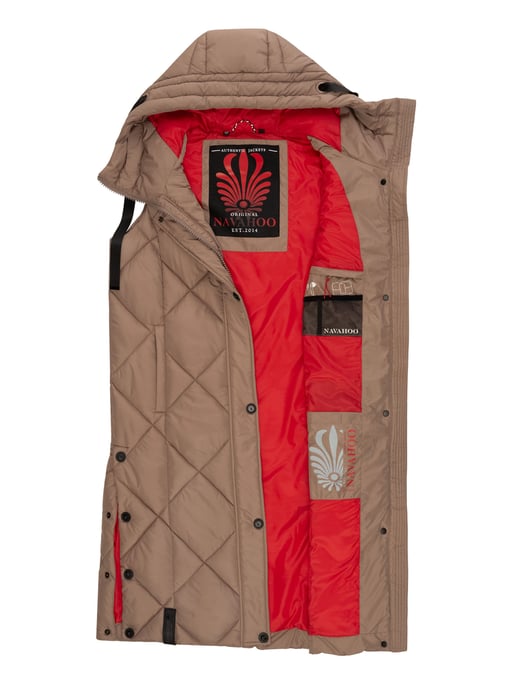 Navahoo lange dames bodywarmer Schnuckel – Modern & Met Capuchon - Image 5