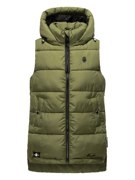 Marikoo dames gewatteerd vest – Zarinaa, licht met afneembare capuchon - Image 2