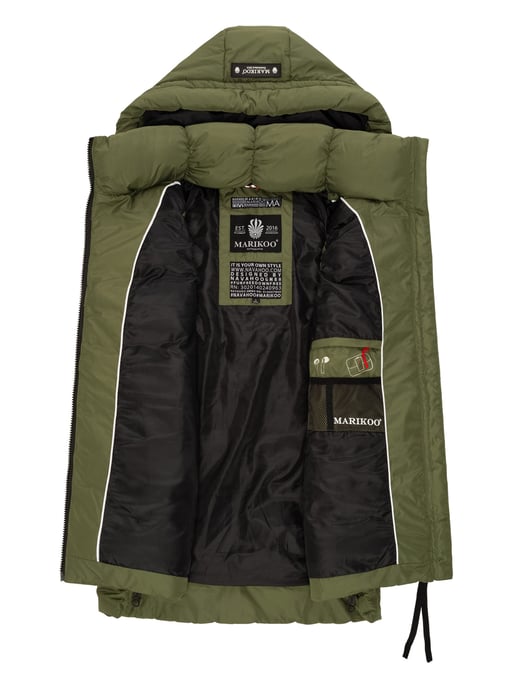 Marikoo dames gewatteerd vest – Zarinaa, licht met afneembare capuchon - Image 5