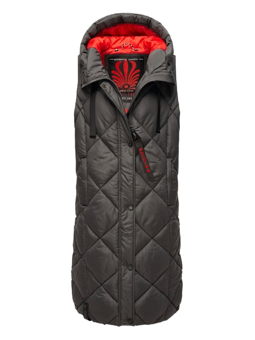 Navahoo lange dames bodywarmer Schnuckel – Modern & Met Capuchon - Image 2