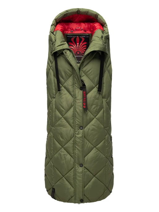 Navahoo lange dames bodywarmer Schnuckel – Modern & Met Capuchon - Image 2