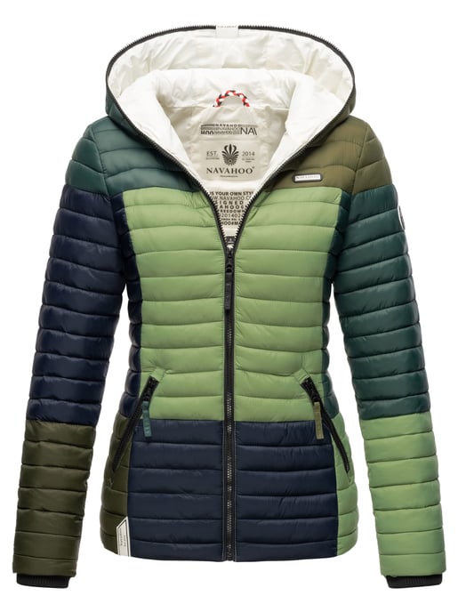 Navahoo Dames Gewatteerde Jas Multikulti – Licht, Trendy & Met Colour-Blocking Design - Image 1