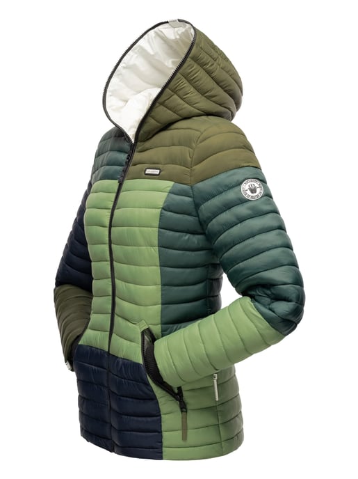 Navahoo Dames Gewatteerde Jas Multikulti – Licht, Trendy & Met Colour-Blocking Design - Image 4