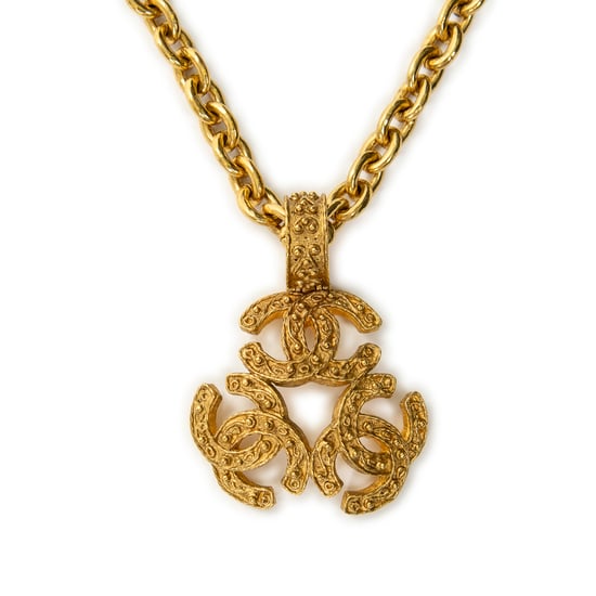 Vintage Triple CC Pendant Necklace Ketting - Image 2