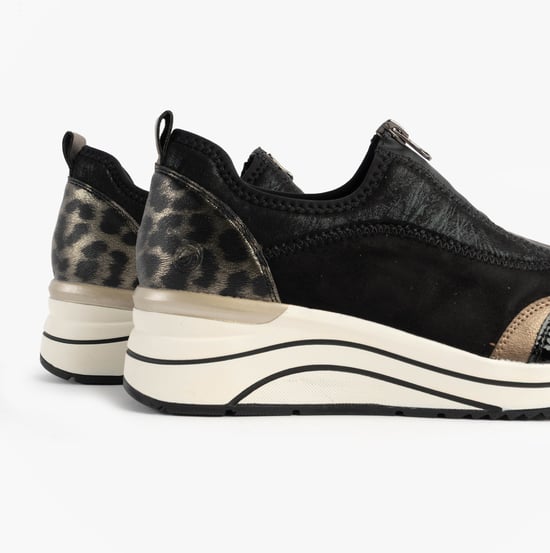 Remonte D0t08-02 Dames Voorrits Wedge Trainer Zwart - Image 5