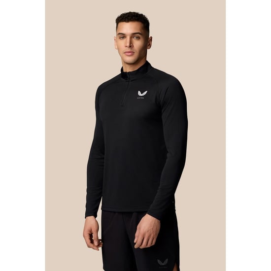 Castore Adapt Training 1/4 Zip Top Polyester Heren Zwarte Actieve T-Shirts - Image 1