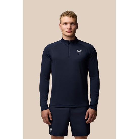 Castore Adapt Training 1/4 Zip Top Polyester Heren Blauw Actieve Kleding T-Shirts - Image 2