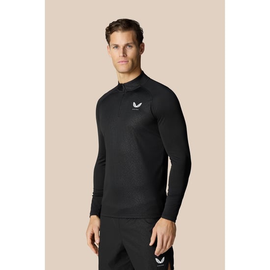 Castore Adapt 1/4 Zip Top Polyester Heren Zwarte Activewear T-Shirts - Image 2