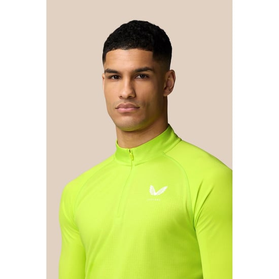 Castore Adapt 1/4 Zip Top Polyester Heren Groene Actieve T-Shirts - Image 5