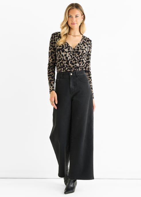 Grijze bodysuit met dierenprint - Image 1