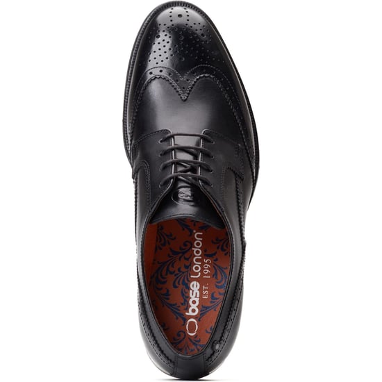 Base London Bell Leren Heren Zwarte Brogues Schoenen - Image 4
