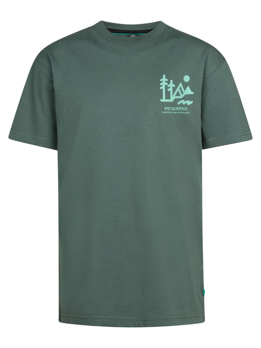 Petrol Industries - Jongens Backprint T-shirt Tetons - Groen - Image 1