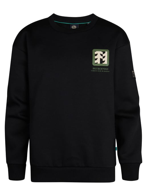 Petrol Industries - Jongens Backprint Sweater Pocono - Zwart - Image 1