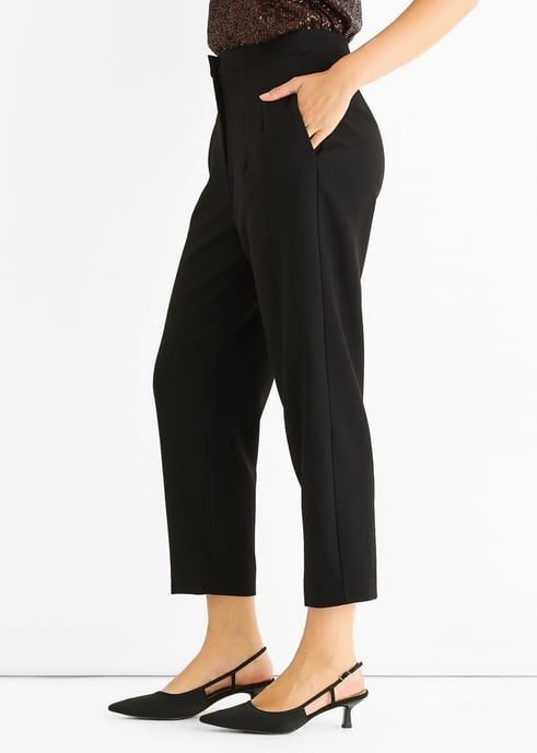Zwarte enkellange pantalon met sigarettenpijp - Image 3