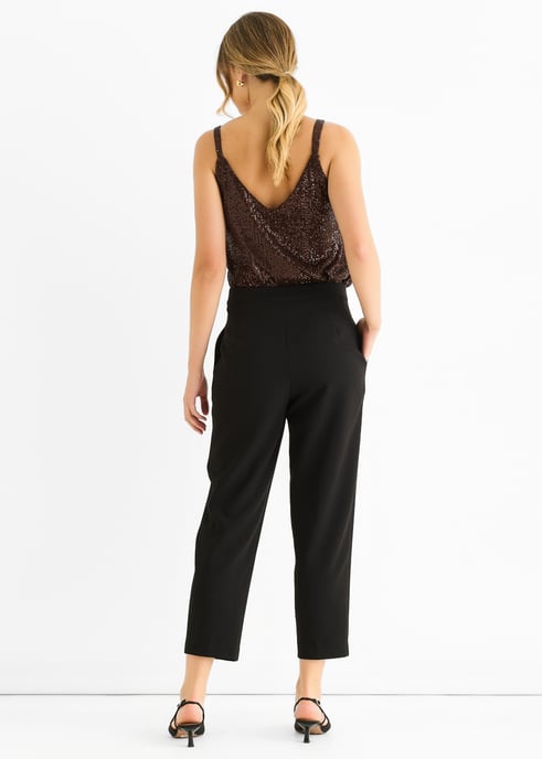 Zwarte enkellange pantalon met sigarettenpijp - Image 4